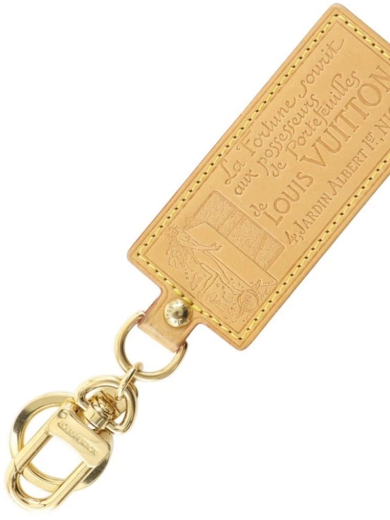 Louis Vuitton Porte Cle Fortune Key Ring M85378 Nume Leather/Plated Gold U...